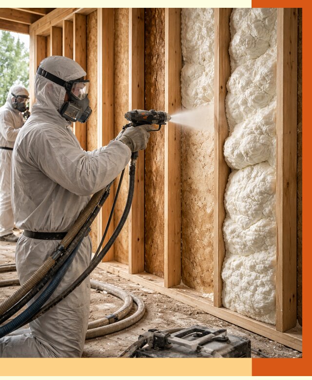 Утепление каркасного дома ППУ в лесном от 2911 руб./м2 — работа под ключ | ТепломастерЛсн