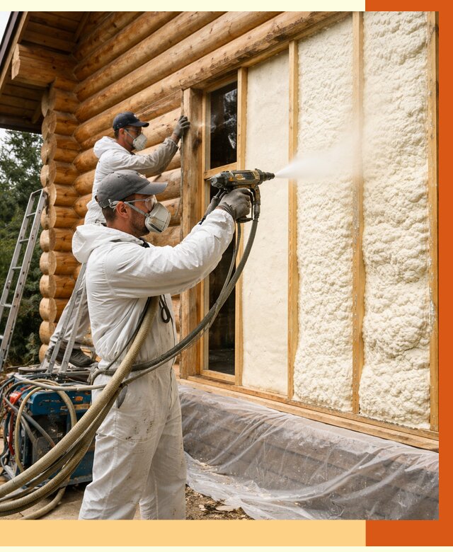 Утепление деревянного дома ППУ в лесном от 4366 руб/м2 | ТепломастерЛсн — под ключ