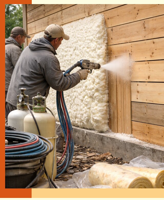 Утепление деревянного дома пенополиуретаном в лесном