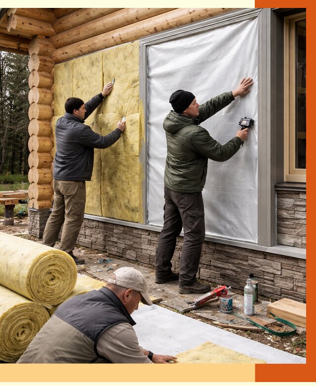 Утепление бревенчатого дома в лесном от 7952 руб/м2 — заказать под ключ | ТепломастерЛсн