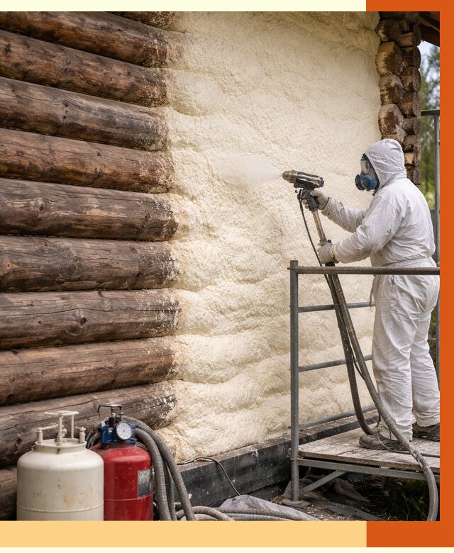 Утепление бревенчатого дома ППУ в лесном под ключ от 6497 руб. | ТепломастерЛсн