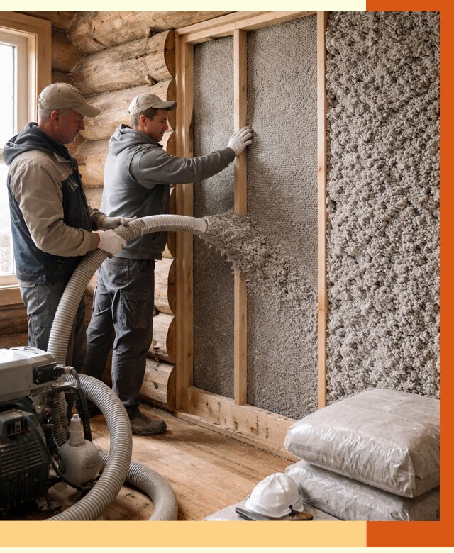 Утепление бревенчатого дома эковатой в лесном от 2859 руб. | ТепломастерЛсн