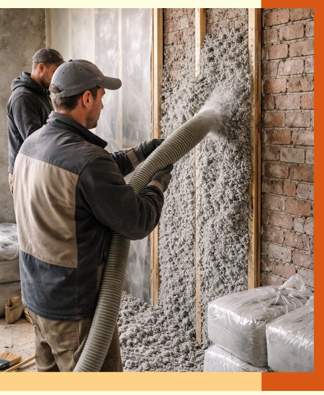 Утепление кирпичного дома эковатой в лесном от 2443 руб./м² | ТепломастерЛсн