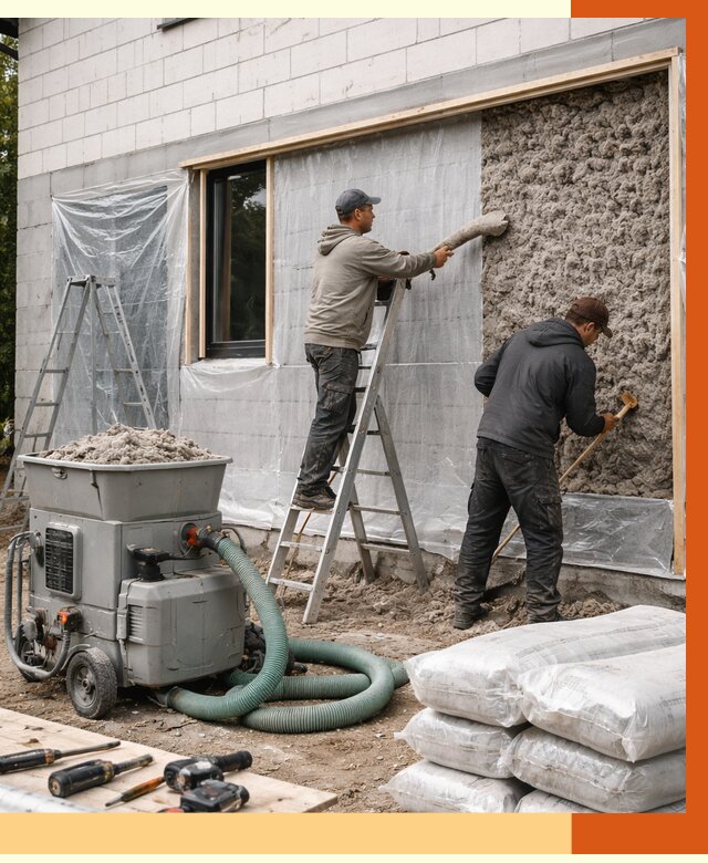 Утепление дома из газобетона эковатой в лесном от 4678 руб./м2 | ТепломастерЛсн