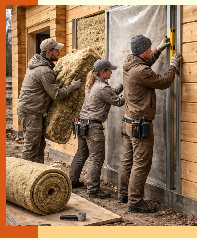 Утепление дома из двойного бруса в лесном качественно и надёжно