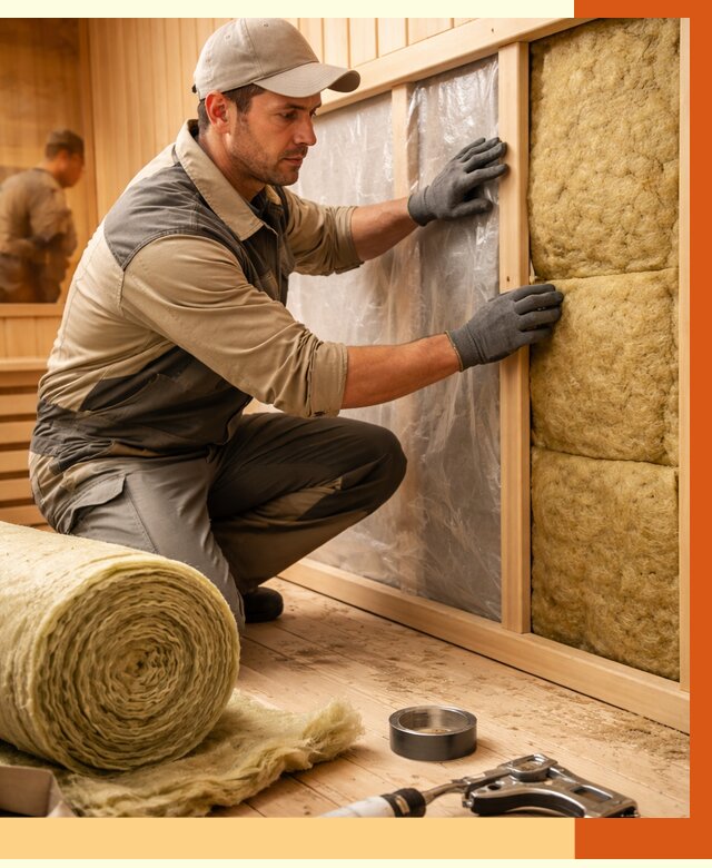 Утепление сауны изнутри в лесном от 6757 руб. за м2 | ППУ, под ключ — ТепломастерЛсн