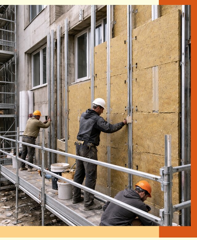 Утепление вентилируемого фасада в лесном от 5821 руб/м2 — монтаж и утепление вентфасад | ТепломастерЛсн