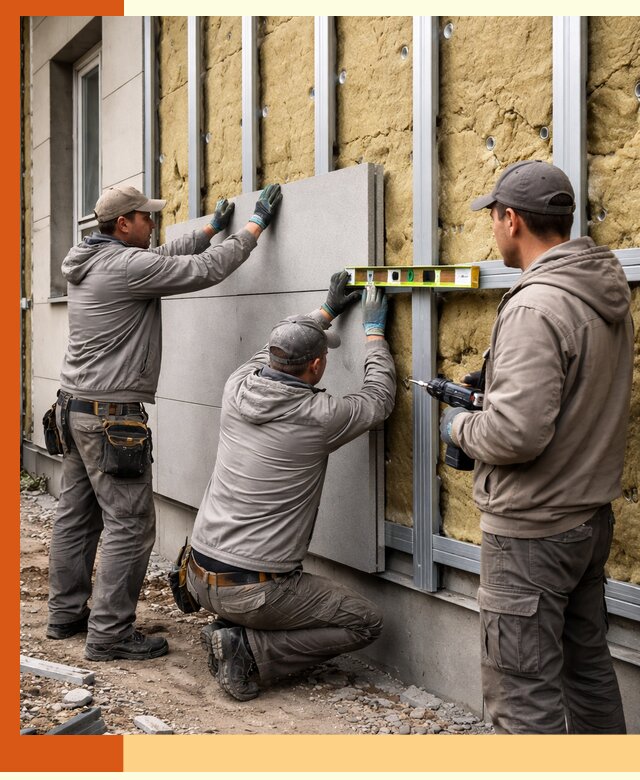 Утепление вентилируемого фасада под ключ в лесном