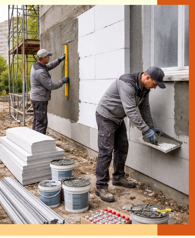 Утепление фасада и стен снаружи в лесном от 4366 руб. | ТепломастерЛсн