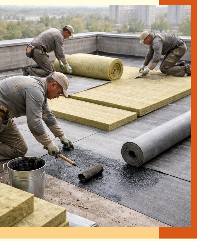 Утепление плоской крыши в лесном от 7484 руб./м2 под ключ | ТепломастерЛсн