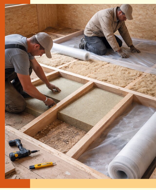 Профессиональное утепление деревянного пола в лесном