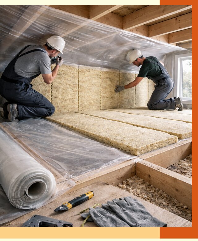 Утепление перекрытий в лесном от 2963 руб/м2 — утепление межэтажных и чердачных | ТепломастерЛсн