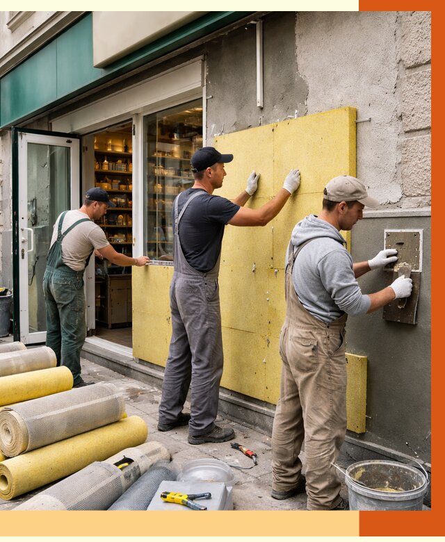 Утепление магазина в лесном от 4678 руб/м2 — цена, стены и снаружи | ТепломастерЛсн