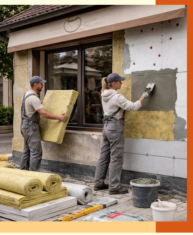 Утепление кафе в лесном от 4366 руб/м2 — комплексно под ключ | ТепломастерЛсн