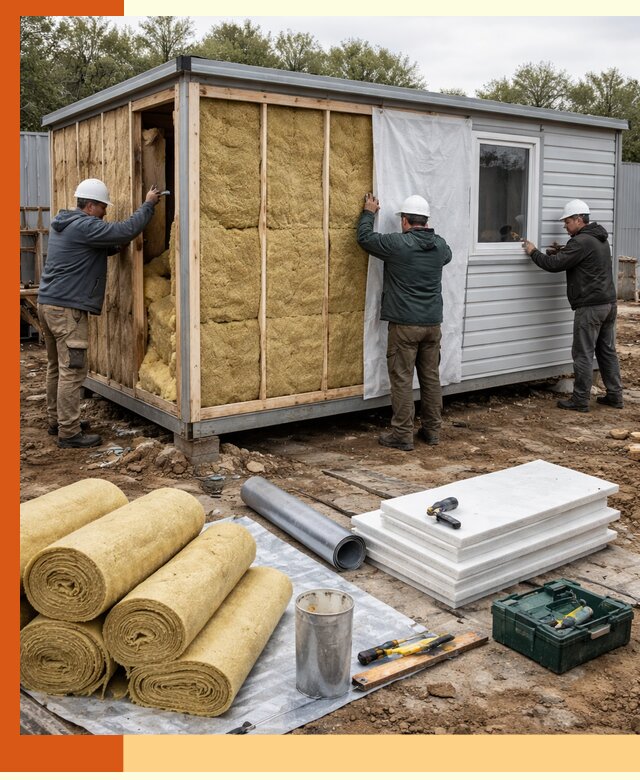 Утепление строительной бытовки под ключ в лесном для любых условий