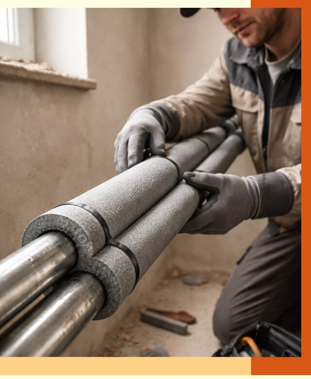 Утепление труб отопления в лесном от 2963 руб. за м² — услуги под ключ | ТепломастерЛсн