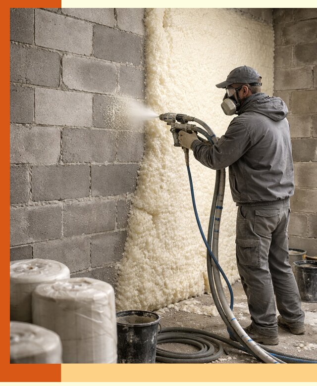 Утепление блочной стены ППУ в лесном качественно и надёжно