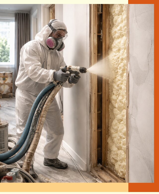 Межстеновое утепление ППУ в лесном от 2859 руб/м2 — межстенное утепление под ключ | ТепломастерЛсн