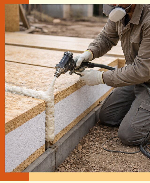 Утепление СИП-панелей пенополиуретаном (ППУ) в лесном