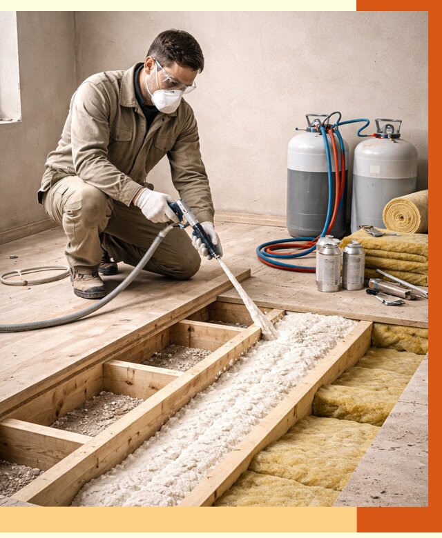 Заполнение полостей межэтажного перекрытия в лесном от 4366 руб. | ТепломастерЛсн