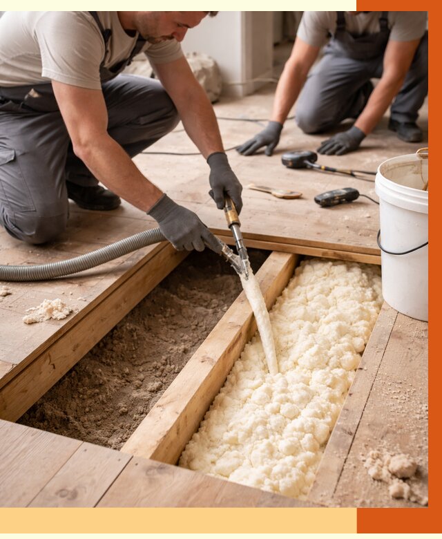 Заполнение пустот пола в лесном от 2807 руб. — утепление пустот пола под ключ | ТепломастерЛсн