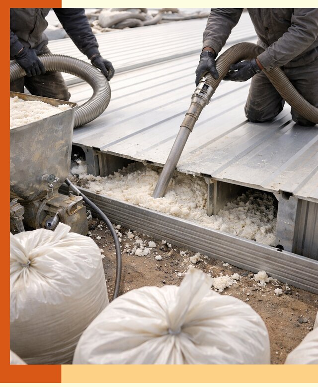 Заполнение пустот кровельных панелей пенными и мокрыми герметиками в лесном