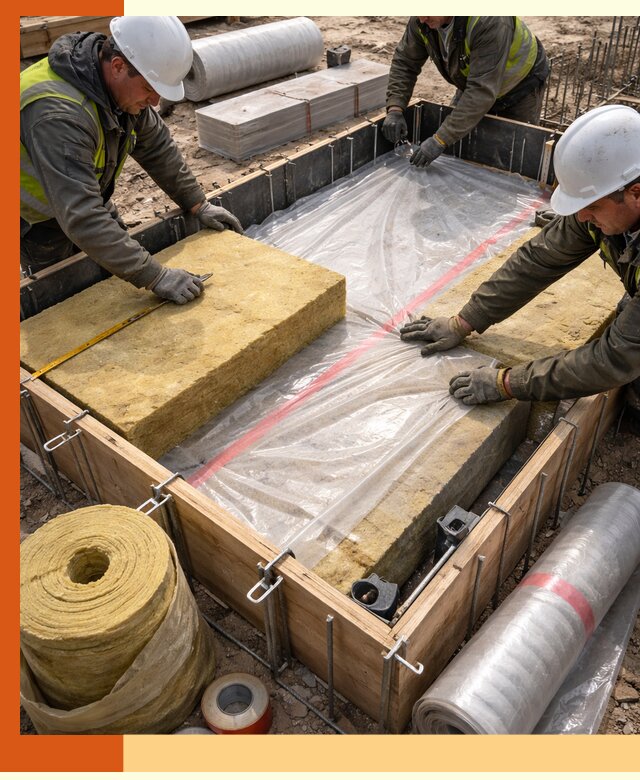 Теплоизоляция опалубки для строительства в лесном