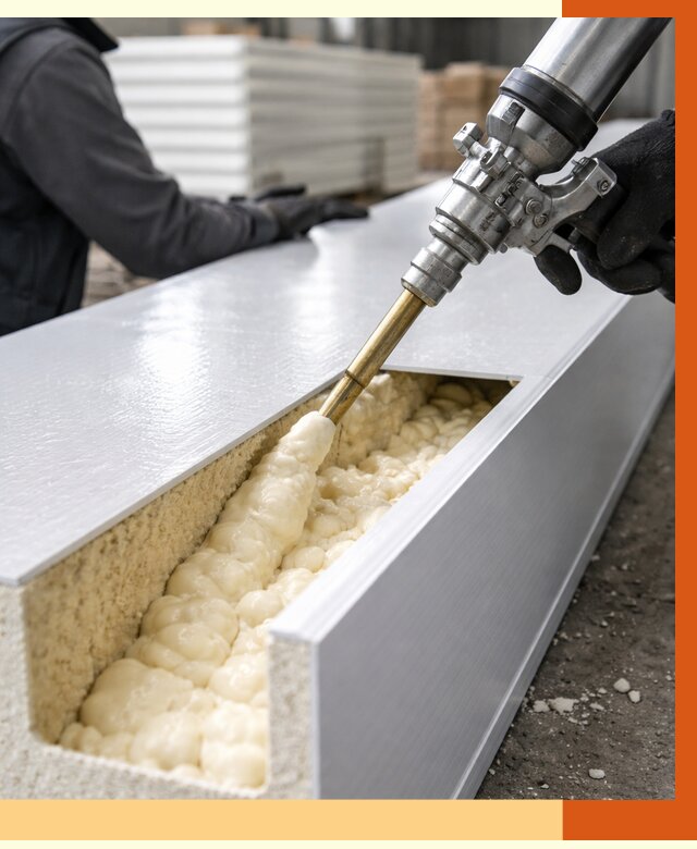 Заполнение пустот холодильных панелей в лесном от 7796 руб. | ТепломастерЛсн