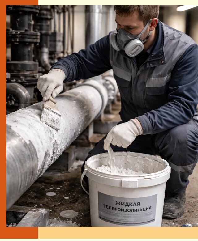 Утепление оборудования жидкой теплоизоляцией в лесном