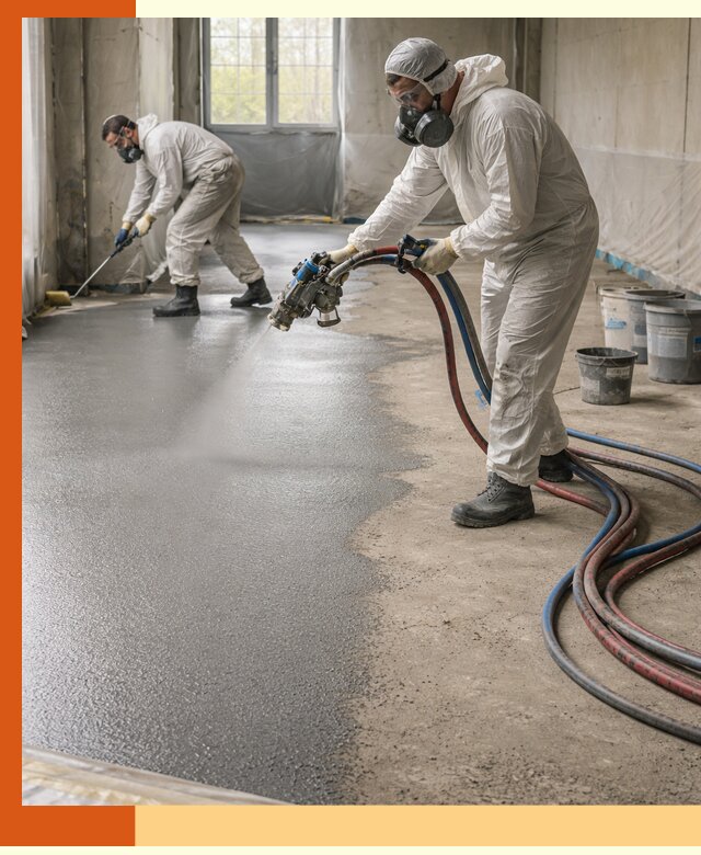 Гидроизоляция полимочевиной полов и конструкций в лесном