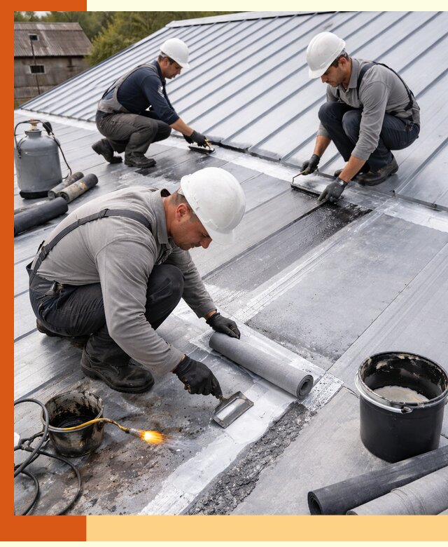 Гидроизоляция металлической кровли с гарантией в лесном