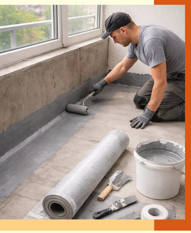 Профессиональная гидроизоляция балкона в лесном от 4366 руб. | ТепломастерЛсн