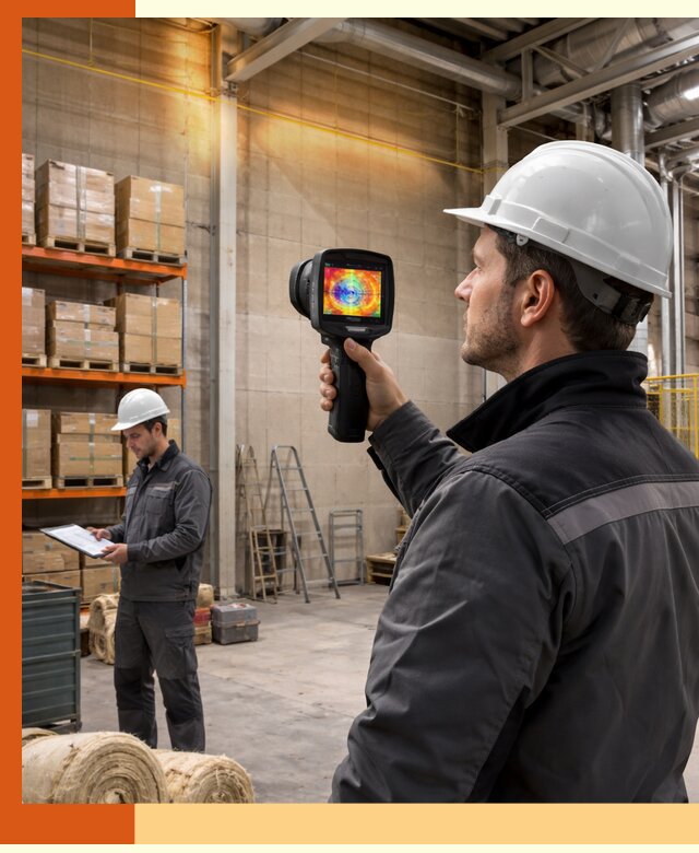 Тепловизионное обследование склада и выявление утечек в лесном