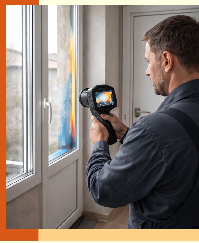 Тепловизионное обследование окон и дверей в лесном