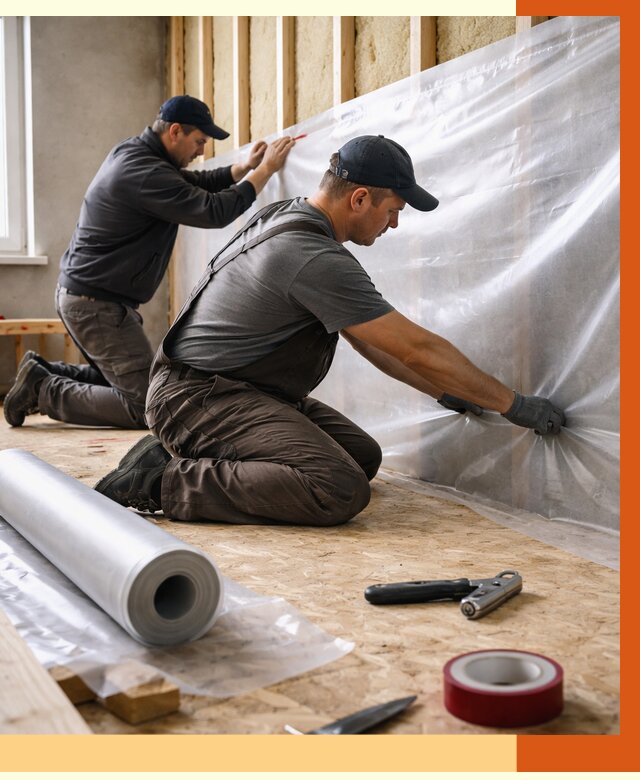 Монтаж пароизоляции в лесном от 2599 руб. — установка и укладка под ключ | ТепломастерЛсн