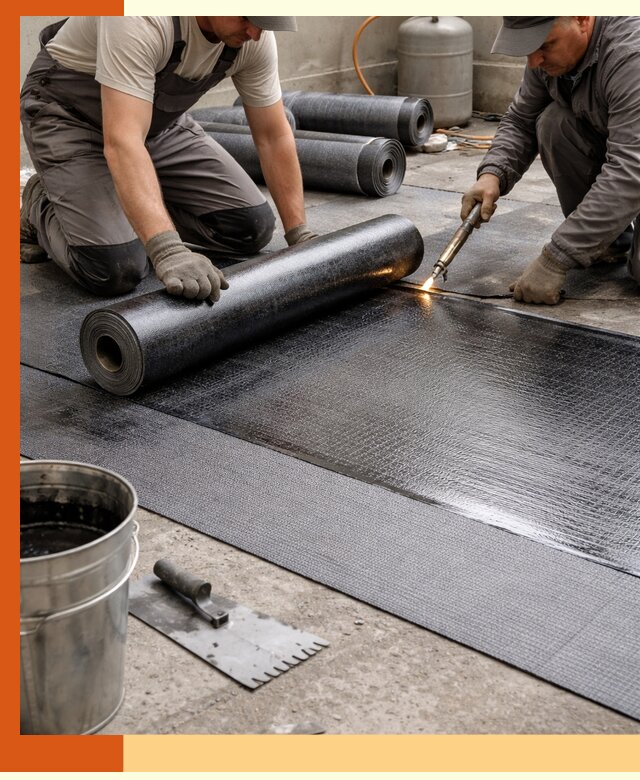 Монтаж гидроизоляционной мембраны в лесном для зданий и конструкций